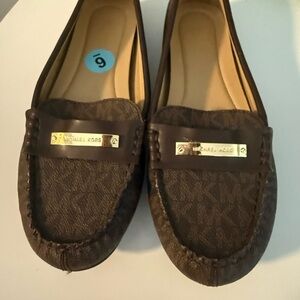 Michael Kors Dark Brown Loafers with Gold Detail